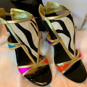 Brand New Zebra and Multicolored Sandal